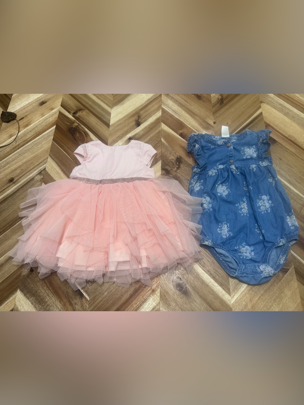 Osh Kosh Baby and B'Gosh lot Pink Tulle dress and floral romper
